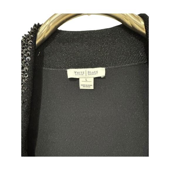 White House Black Market Beaded Shrug Cropped Cardigan L - Picture 3 of 5